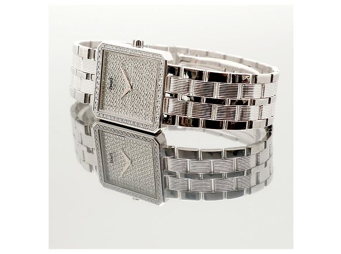 Piaget Protocol Herrenuhr Groß Weißgold Diamant Pavé Vintage - Ansicht 20