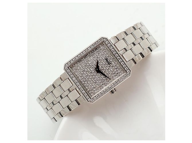 Piaget Protocol Herrenuhr Groß Weißgold Diamant Pavé Vintage - Ansicht 23