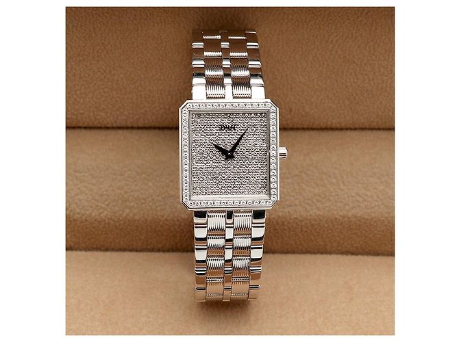 Piaget Protocol Herrenuhr Groß Weißgold Diamant Pavé Vintage - Ansicht 25