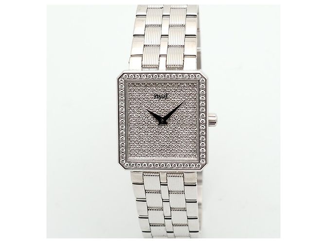 Piaget Protocol Herrenuhr Groß Weißgold Diamant Pavé Vintage - Ansicht 8
