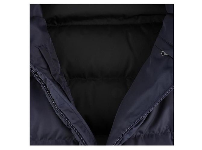 Prada Doudoune à capuche en nylon renforcé de poids moyen Noir - vue 11