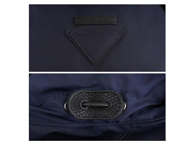 Prada Doudoune à capuche en nylon renforcé de poids moyen Noir - vue 3