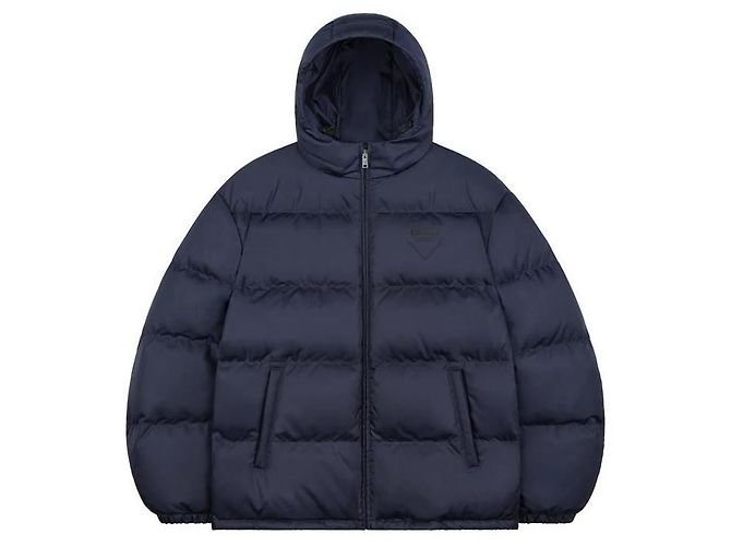 Prada Doudoune à capuche en nylon renforcé de poids moyen Noir - vue 8