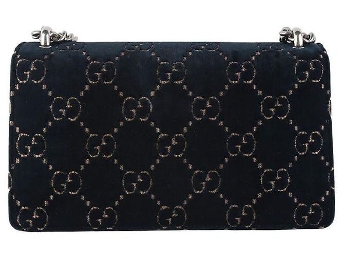 Gucci Piccola borsa a tracolla Dionysus in velluto con catena Nero - vista 3