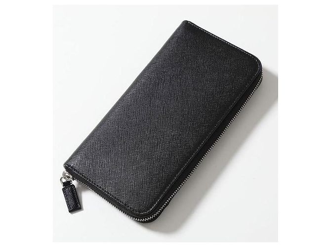 Prada Saffiano Zip Long Wallet Black - view 4