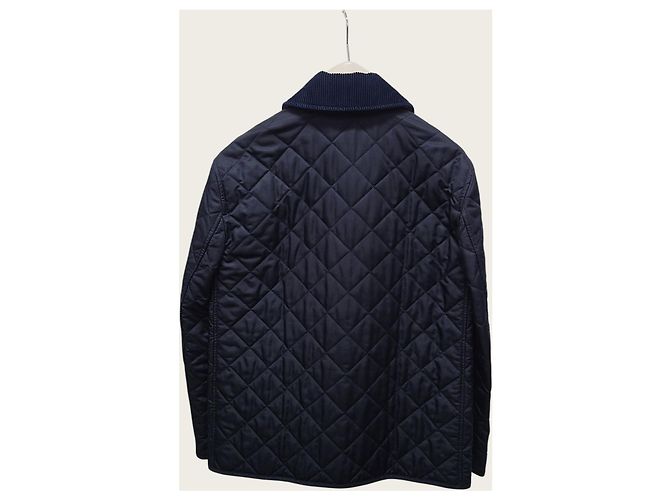 Burberry Mit Diamantsteppung und Cordkragen in Mitternachtsblau - Ansicht 4