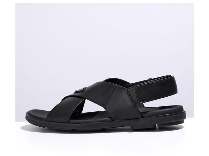 Prada Sandali in pelle nera Nero - vista 4