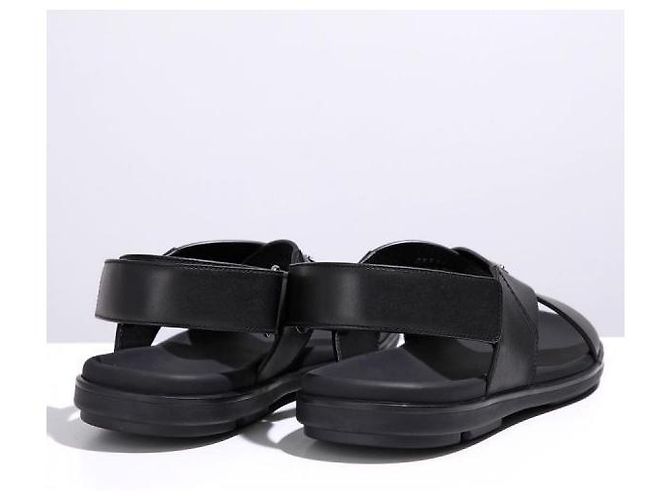 Prada Sandali in pelle nera Nero - vista 7