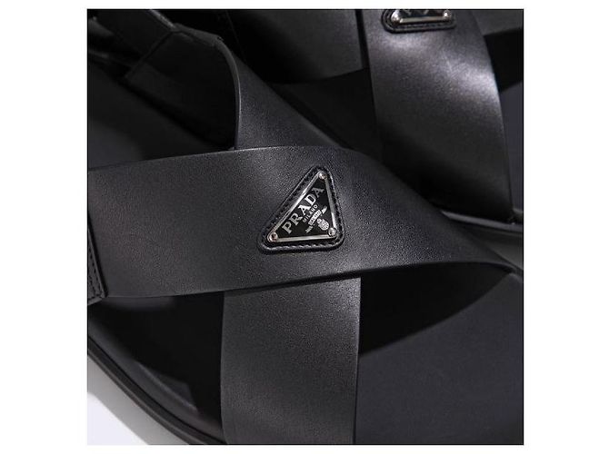 Prada Sandali in pelle nera Nero - vista 8