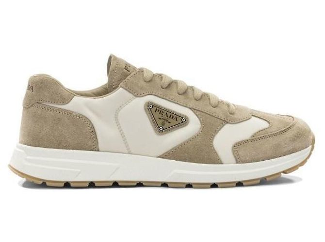 Prada Sneakers Fracs in scamosciato e re-nylon Bianco - vista 3