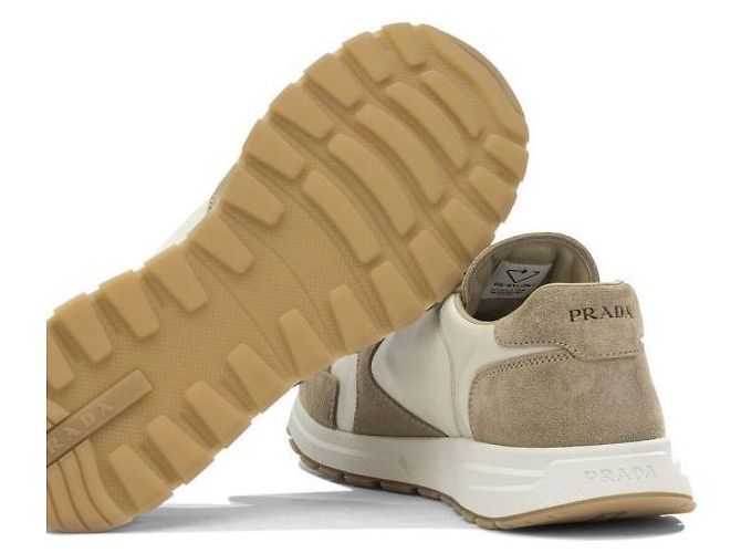 Prada Sneakers Fracs in scamosciato e re-nylon Bianco - vista 7