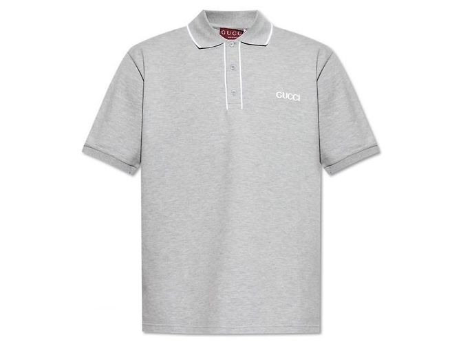 Gucci Polo in piqué di cotone Marrone - vista 3