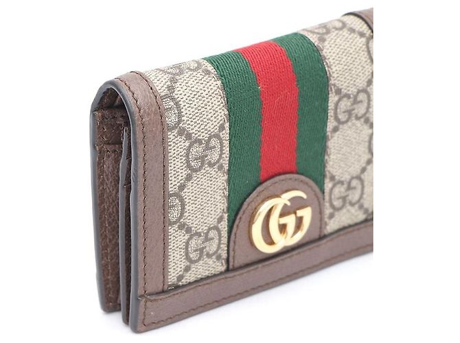 Gucci Tarjetero Ophidia GG Supreme Castaño - vista 4