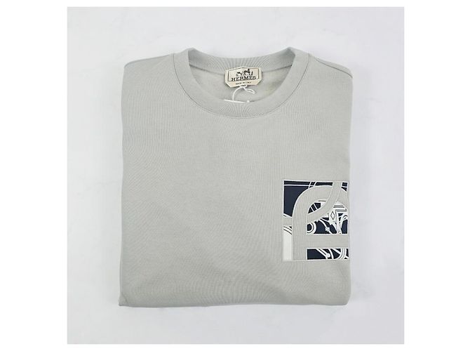 Hermès Pull à manches longues col rond avec détail Ex-Libris Blanc - vue 11