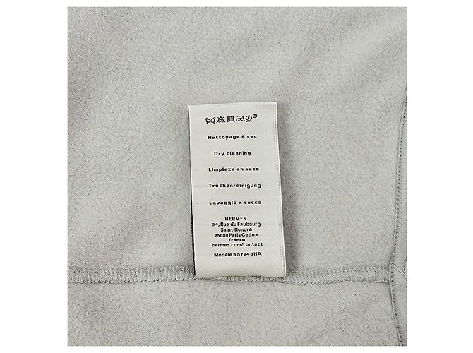 Hermès Pull à manches longues col rond avec détail Ex-Libris Blanc - vue 9