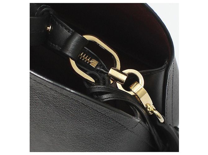 Prada Borsa a tracolla Martini Medium in Saffiano nero con finiture dorate - vista 8