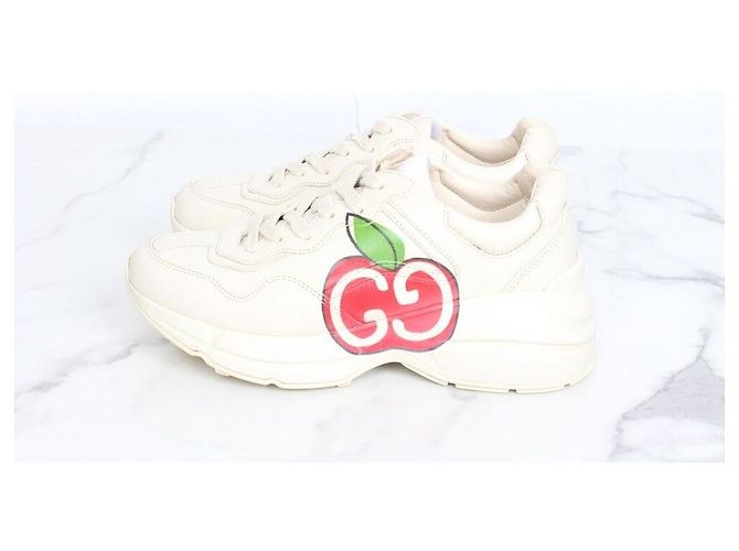 Gucci Sneakers con logo Apple in ottone Bianco - vista 3