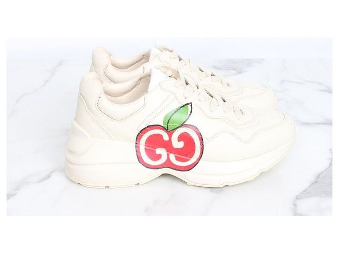 Gucci Sneakers con logo Apple in ottone Bianco - vista 4