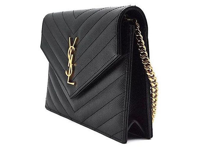 Saint Laurent Borsa a tracolla con catena a bustina monogramma Nero - vista 2