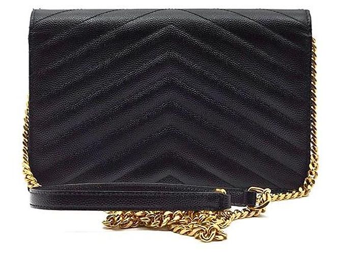 Saint Laurent Borsa a tracolla con catena a bustina monogramma Nero - vista 3
