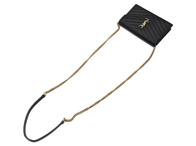 Saint Laurent Borsa a tracolla con catena a bustina monogramma Nero - vista 4
