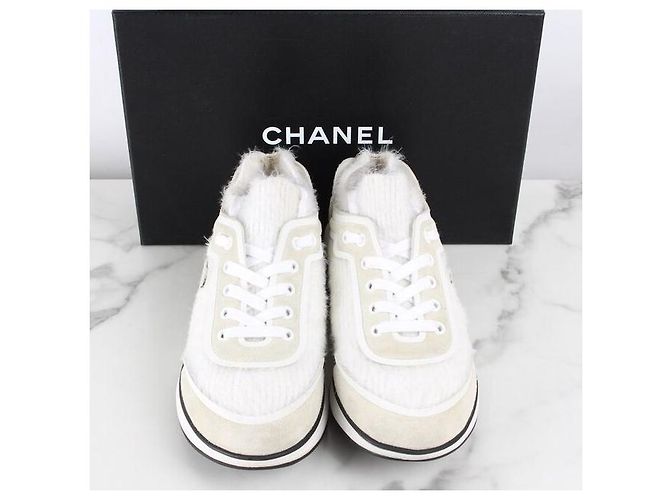 Chanel Strick-Sneaker Weiß - Ansicht 2
