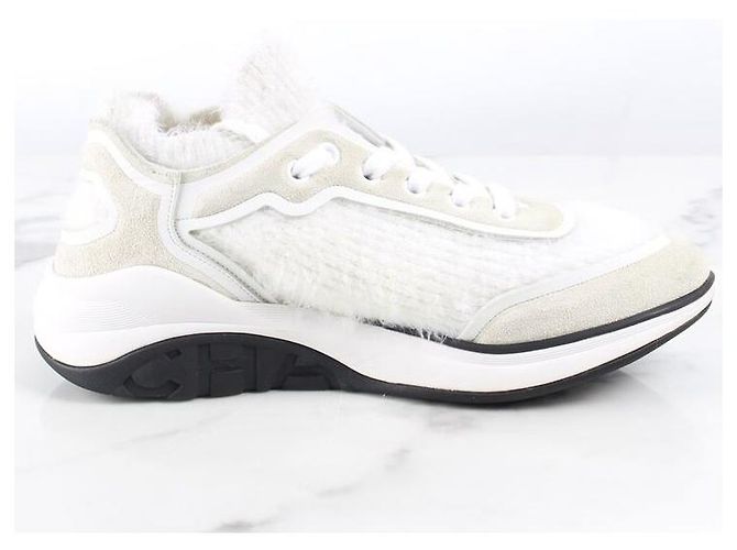 Chanel Strick-Sneaker Weiß - Ansicht 8