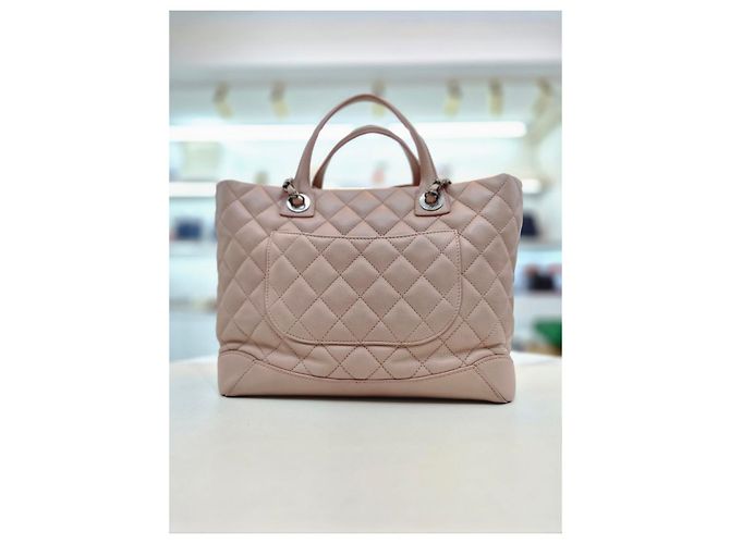 Chanel Borsa shopper in pelle di agnello della serie borsa a tracolla Rosa - vista 12