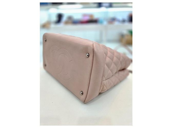 Chanel Borsa shopper in pelle di agnello della serie borsa a tracolla Rosa - vista 14