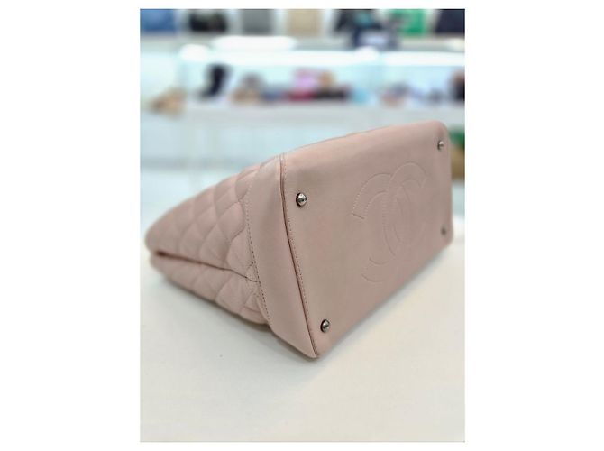 Chanel Borsa shopper in pelle di agnello della serie borsa a tracolla Rosa - vista 15