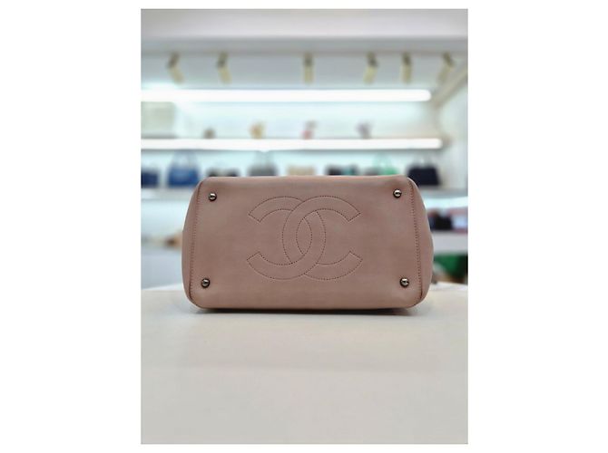 Chanel Borsa shopper in pelle di agnello della serie borsa a tracolla Rosa - vista 6