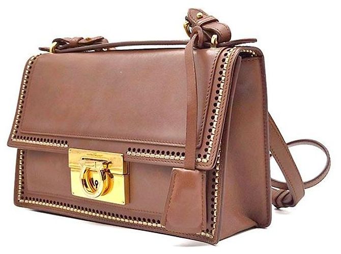 Salvatore Ferragamo Borsa a mano e a spalla Eileen Stitch Marrone - vista 2