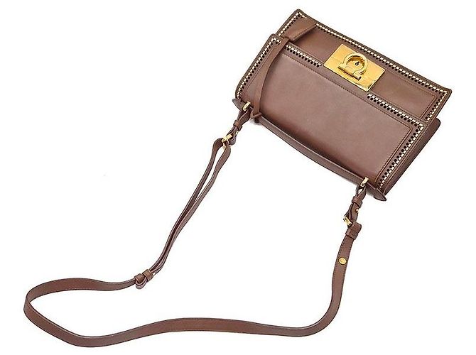 Salvatore Ferragamo Borsa a mano e a spalla Eileen Stitch Marrone - vista 4