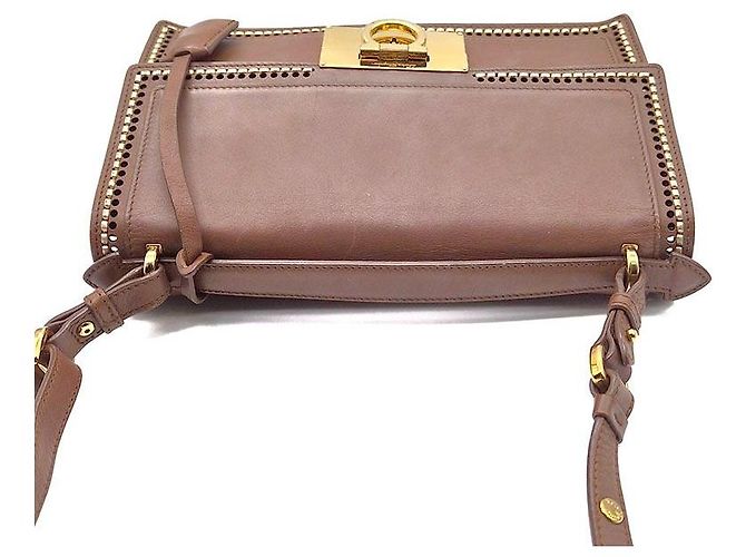 Salvatore Ferragamo Borsa a mano e a spalla Eileen Stitch Marrone - vista 6