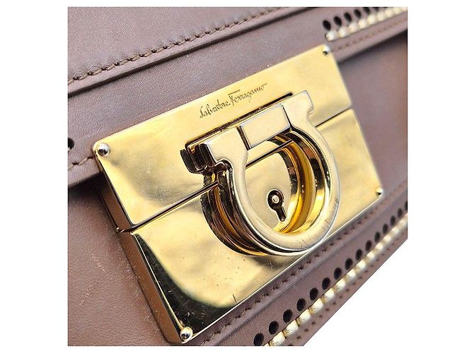 Salvatore Ferragamo Borsa a mano e a spalla Eileen Stitch Marrone - vista 8