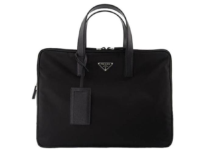 Prada Mallette avec logo Triangle Noir - vue 4