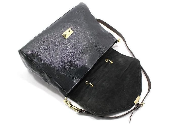 Mulberry Borsa a tracolla Nili in vernice grigio scuro e oro Marrone - vista 3