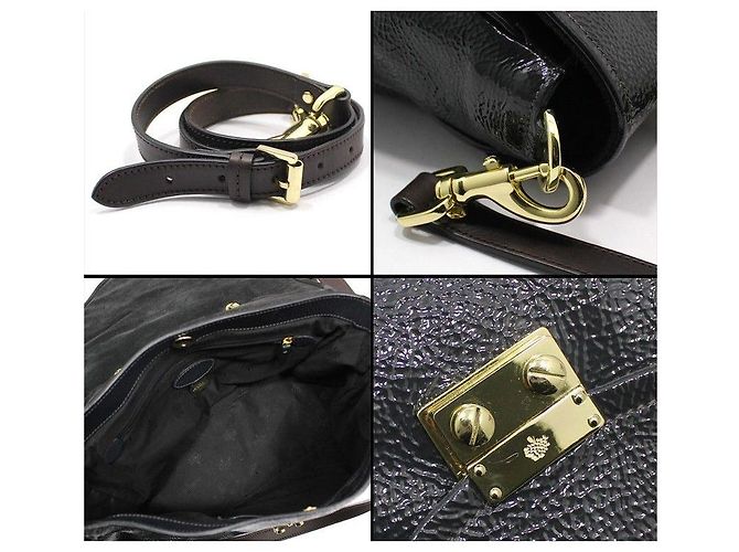 Mulberry Borsa a tracolla Nili in vernice grigio scuro e oro Marrone - vista 7