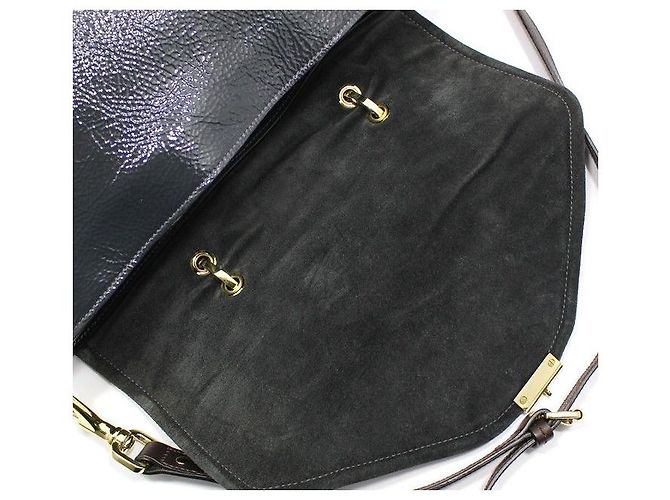 Mulberry Borsa a tracolla Nili in vernice grigio scuro e oro Marrone - vista 8