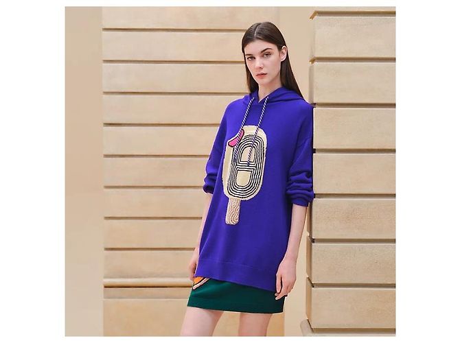 Hermès Kapuzenpullover mit langen Ärmeln aus Kaschmir mit lustigem Eiscreme-Motiv Mehrfarben - Ansicht 3