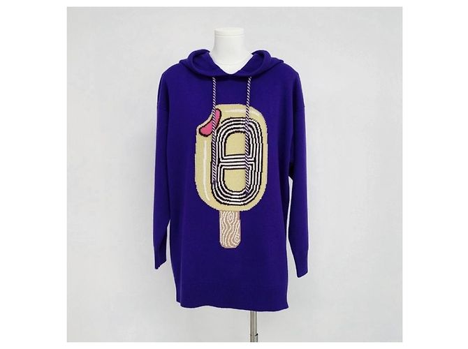 Hermès Kapuzenpullover mit langen Ärmeln aus Kaschmir mit lustigem Eiscreme-Motiv Mehrfarben - Ansicht 6