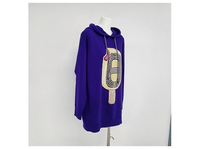 Hermès Kapuzenpullover mit langen Ärmeln aus Kaschmir mit lustigem Eiscreme-Motiv Mehrfarben - Ansicht 8