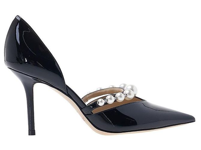 Jimmy Choo Décolleté con cinturino di perle da donna Nero Bianco - vista 2