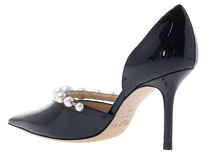 Jimmy Choo Décolleté con cinturino di perle da donna Nero Bianco - vista 3