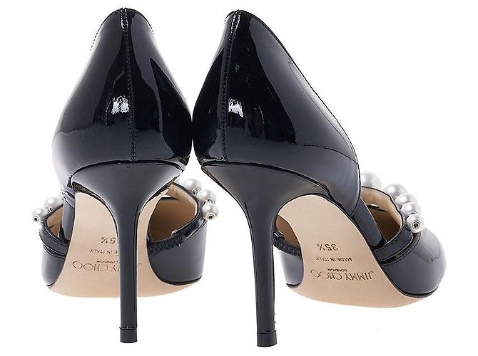 Jimmy Choo Décolleté con cinturino di perle da donna Nero Bianco - vista 4