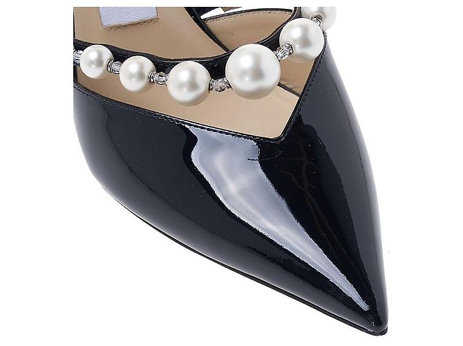 Jimmy Choo Décolleté con cinturino di perle da donna Nero Bianco - vista 9