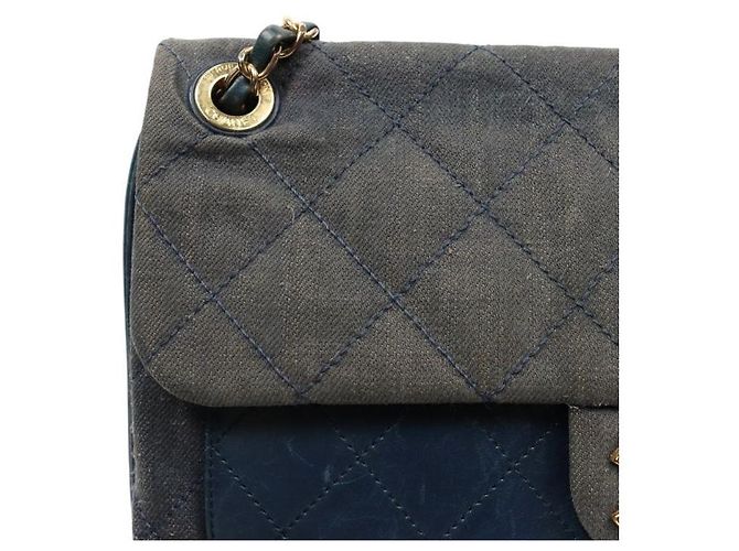 Chanel Vintage Denim Schultertasche mit Klappe Mehrfarben - Ansicht 11