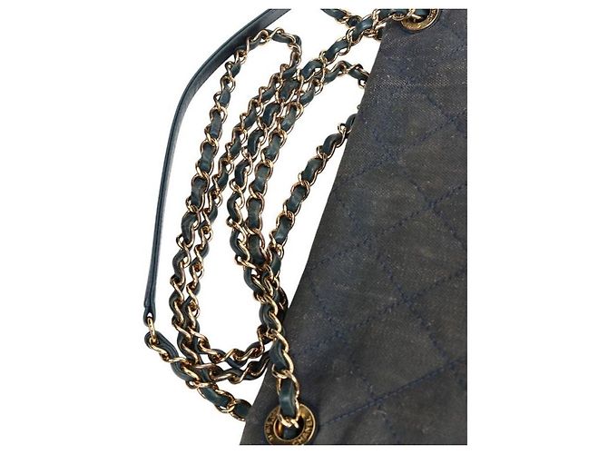 Chanel Vintage Denim Schultertasche mit Klappe Mehrfarben - Ansicht 13