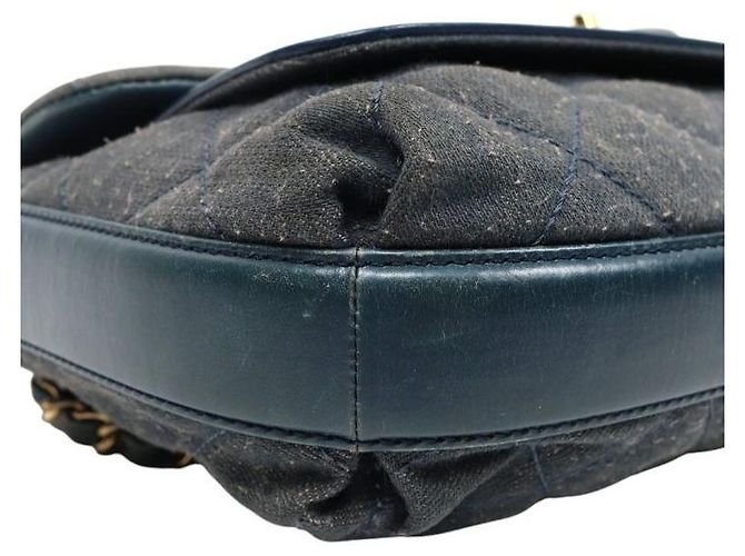 Chanel Vintage Denim Schultertasche mit Klappe Mehrfarben - Ansicht 9