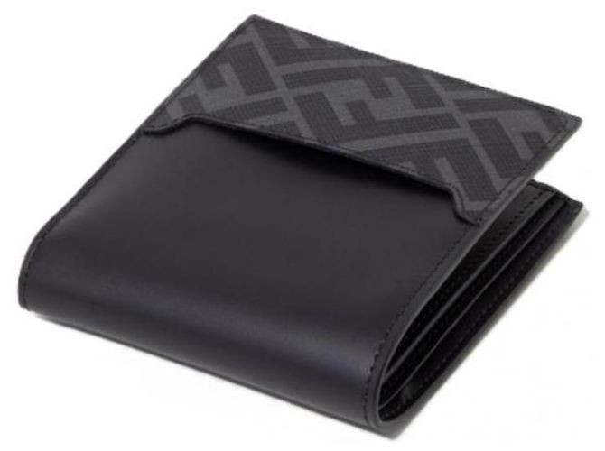 Fendi Leather Bi-Fold Wallet Black - view 6
